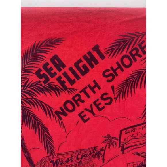 Vintage 70's 80' Sea Flight North Shore Eyes VW Surf Point Bandana Handkerchief - Picture 2 of 12